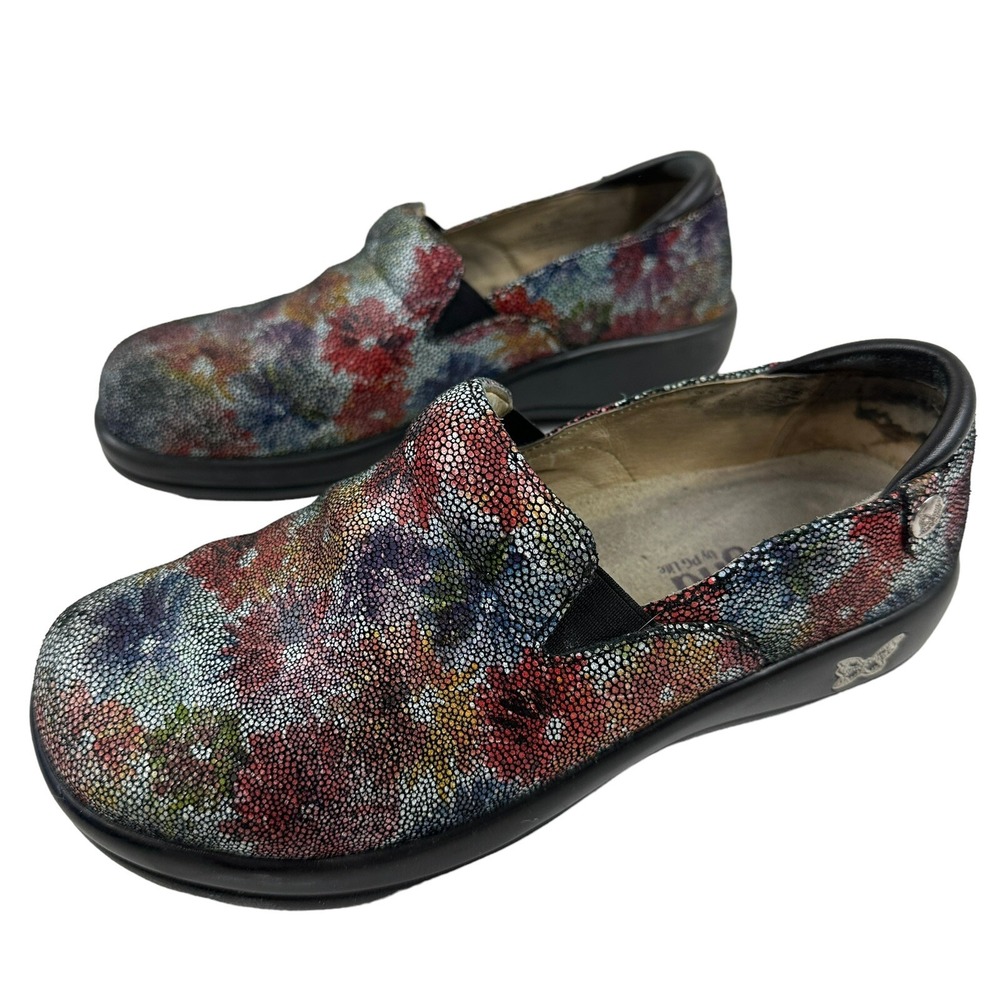 Alegria Bloomies Keli Slip On Clogs Flower Mosaic Size 7-7.5/37 Nursing Kel-506